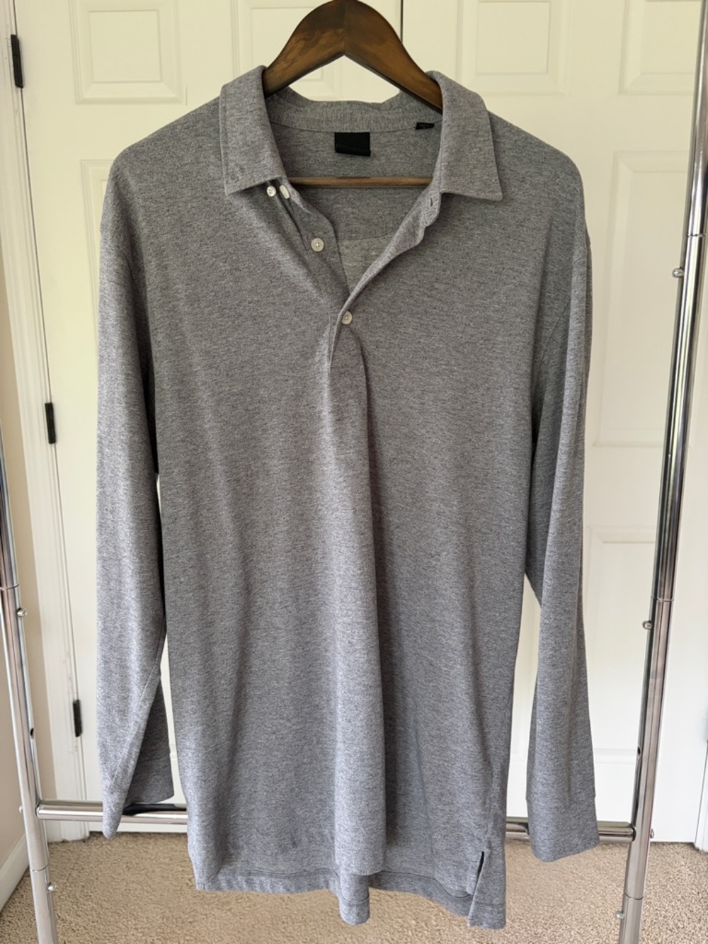 Dunning golf Men's Long-Sleeve Polo Shirt in Heather Gray